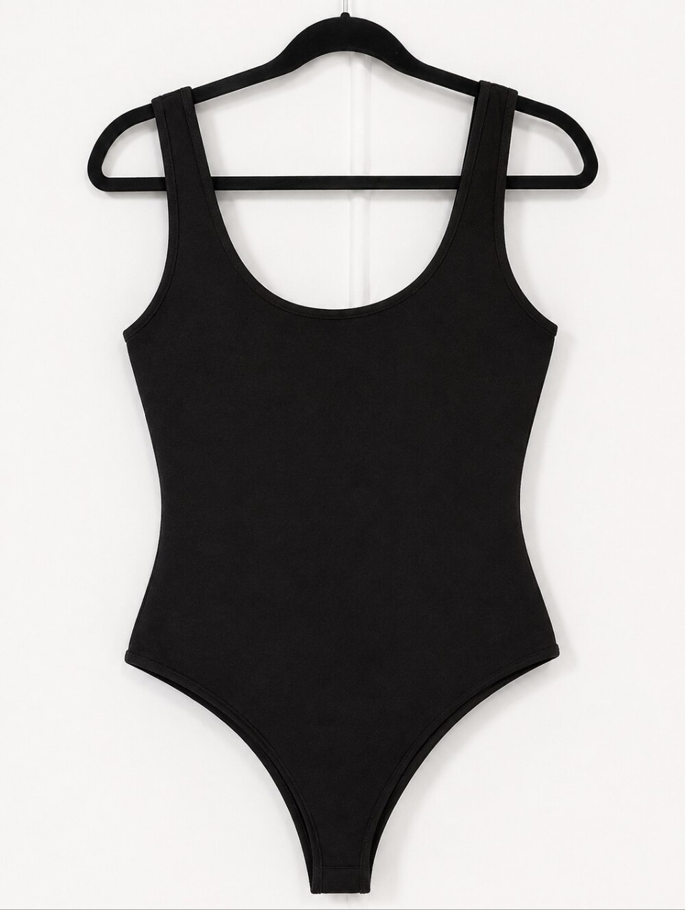 Express Black Scoop Neck Womens Bodysuit with Wide Straps